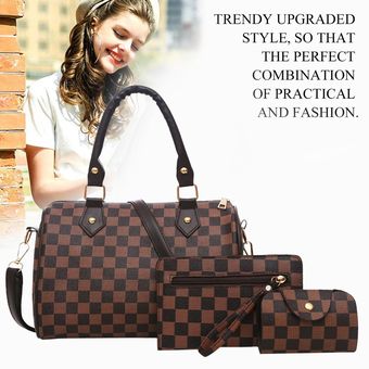 3 piezas  set Bolsa de hombro elegante de la vendimia de la mujer bolso de la almohadilla de moda del bolso 
