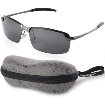Gafas polarizadas gafas deportivas al aire libre negro marco gris 