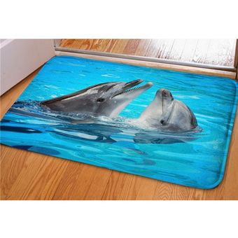 sala de estar alfombras 3D con estampado de delfines para el hogar 