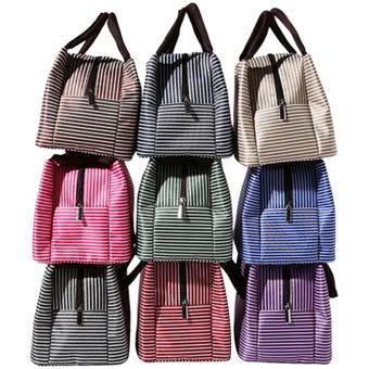 Bolsa de aluminio con aislamiento multicolor a rayas de aluminio bolsa del bolso del almuerzo del refrigerador del almuerzo bolsa 