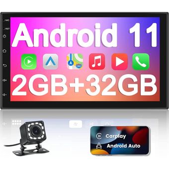 Pantalla táctil completa Radio de coche universal Android Sistema de  navegación GPS con cámara de visión trasera WiFi Bluetooth Mirror Link  Control del volante