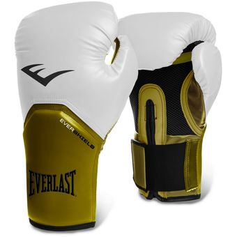 Guantes De Boxeo Everlast Pro Elite 14 Oz Blanco Dorado Linio