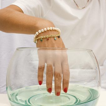 Pulsera De Perlas Y Piedras Corn Pájarolimón 