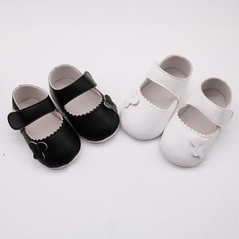 Newborn Baby Girls Sole Sole Pure Color Prewalker Butterfly Solidales Individuales-negro 