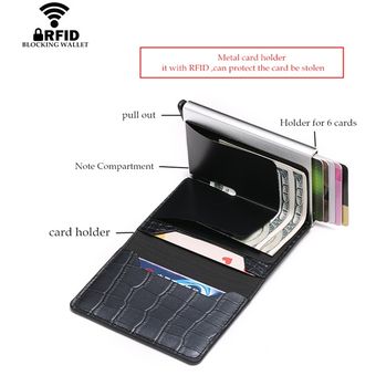 #Coffee K9109 HON Cartera de bloqueo RFID titular de la tarjeta de crédito negro titular de la tarjeta de aluminio Delgado Metal titular de la identificación Dropshipping 