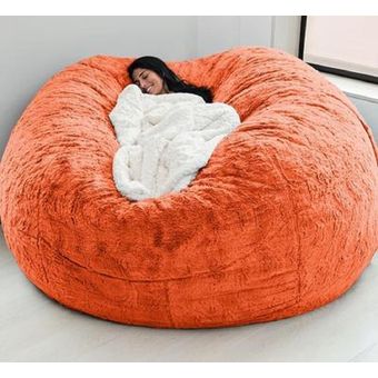 #brown Funda suave y cómoda para sofá cama redondo,cubierta de bolsa de piel gigante para decoración de sala de estar 