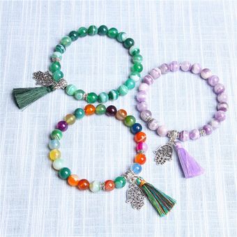 Pulsera De Encanto Pulsera De Piedra Natural Pulsera Fatima 