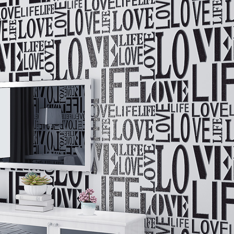 papel tapiz blanco letras love texturizado 3d recamara oficina salon