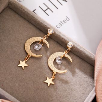Pendientes De La Luna Estrella Pendientes De Aro Recientes 