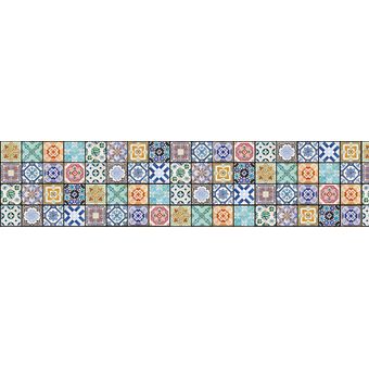 Papel Tapiz para Cocina Dimex Line Azulejos Vintage 260x60 cm Multicolor 