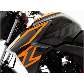 Moto negro con online naranja