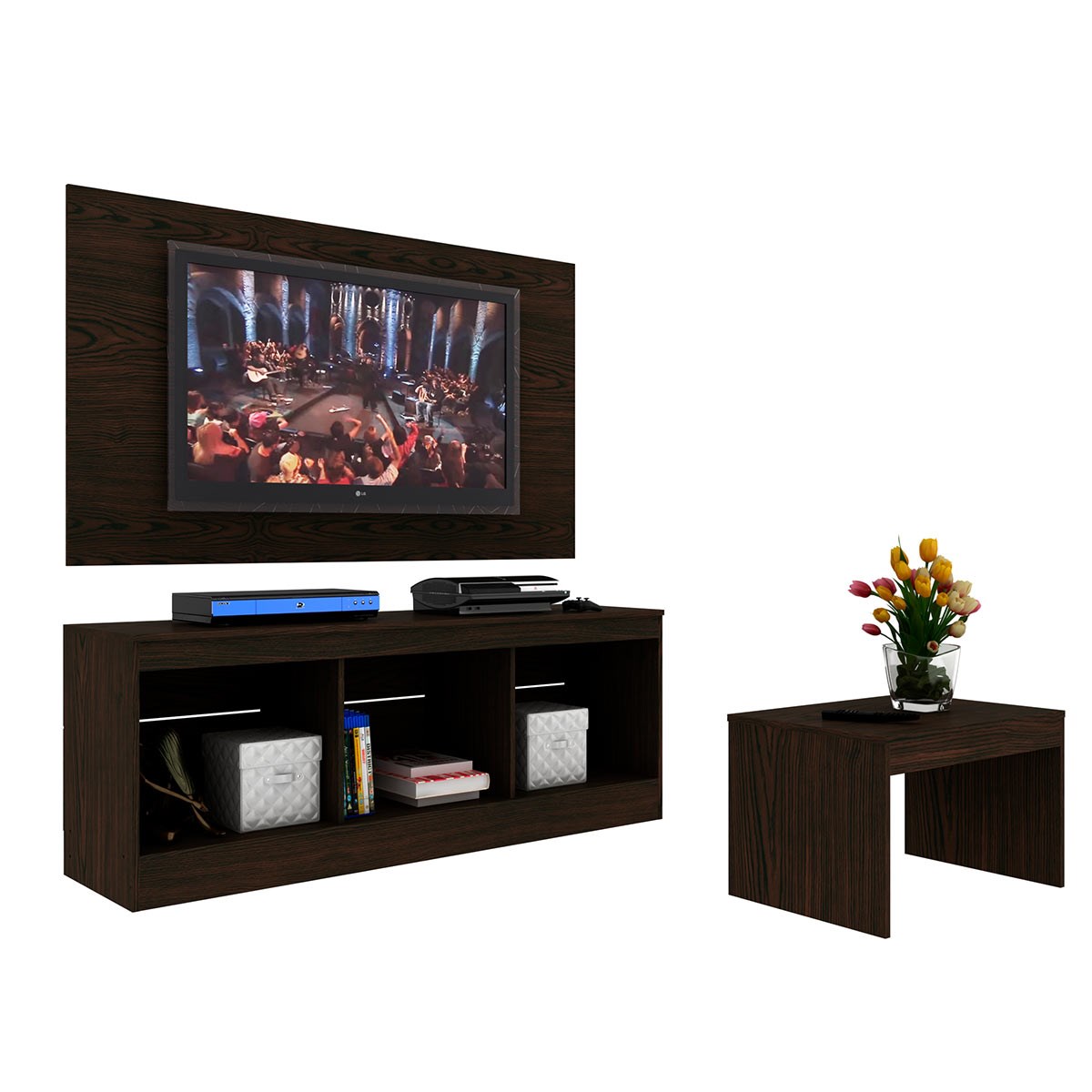 Mueble Modular De TV con Repisas y Mesa de Centro Silvana 40528 KingsHouse