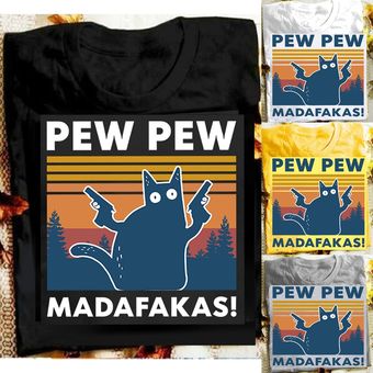 Camiseta de gato negro Pew Madafakas para mujer camiseta para chica divertida camiseta de gato LUN 
