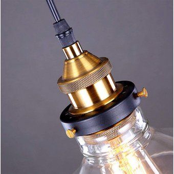 Lámpara de Techo Colgante Vaso Lámpara Rústico Industrial Transparente 