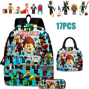 Juego mochila escolar Roblox lonchera estuche para lápices