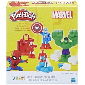 Set de Masas Moldeables Super Herramientas Marvel Play-Doh-Multicolor