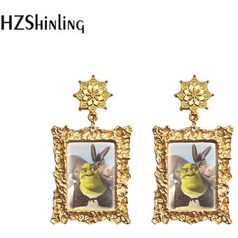 Nuevos Pendientes De Colgante De Oro De Estilo Retro Shrek 