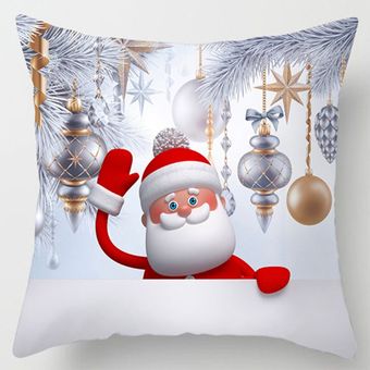 Navidad caja de la almohadilla del sofá 3D lindo muñeco de nieve Cojín de poliéster almohada 