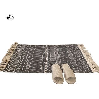Retro algodón lino tassel tejido alfombras piso alfombras oración 