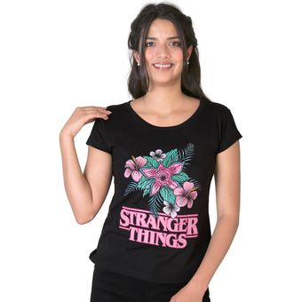 Playera Moda Camiseta Mujer Negro Stranger Things 58204403 | Linio México -