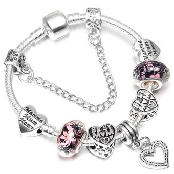Buipoey Árbol De La Vida Plateada Pulsera De Encanto Para La 