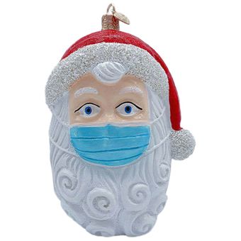 Santa Claus con máscara Llavero de Navidad ACCESORIOS DE COCHE DE CARA DE NAVIDAD DE LA RESIDA DE LA RESIDA 