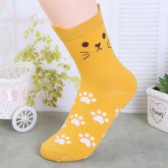 Color de caramelo coreano calcetines de algodón lindo niñito gato tendencia calcetines medias medias medias 