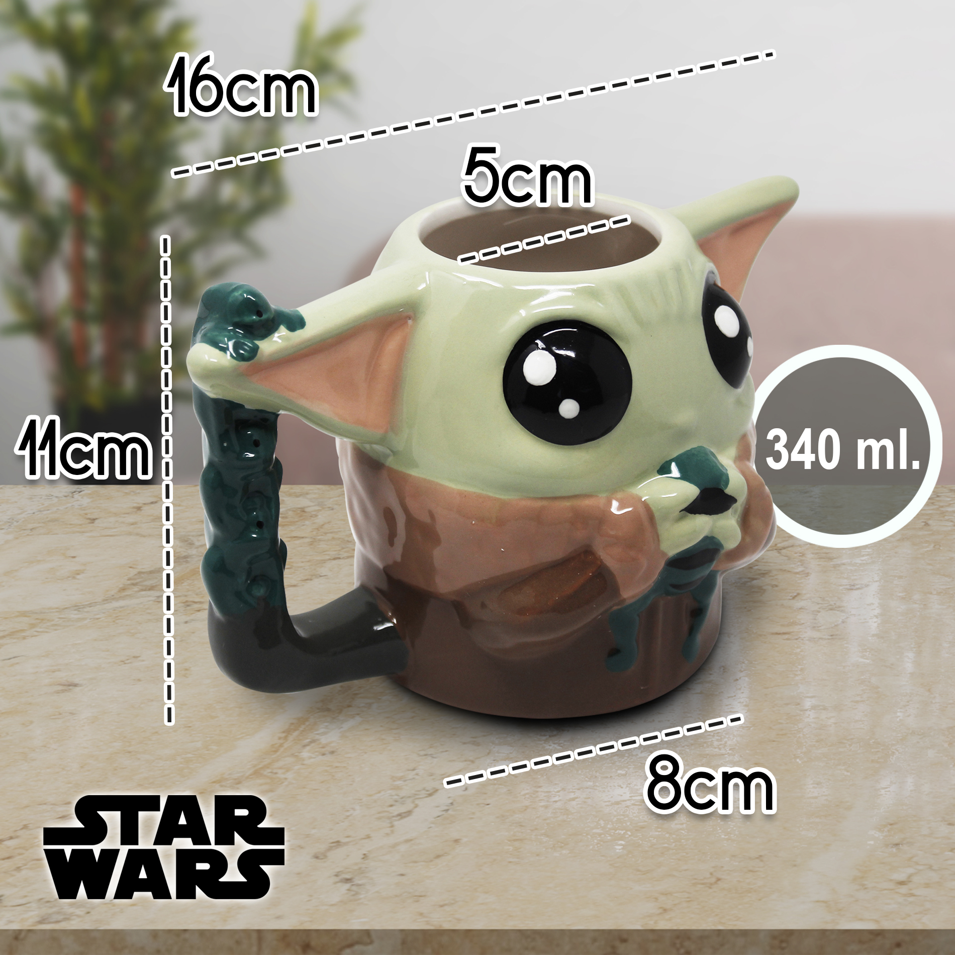 Tarro Para Cafe 3d Grogu Baby Yoda Star Wars 340ml Ceramica