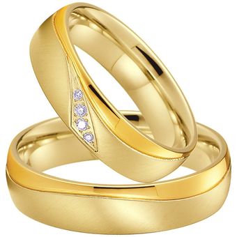 1 Par De Anillos De Boda De Colores De Plata Y Oro Amantes 