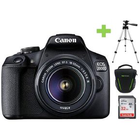Cámara Canon EOS 2000D/T7 EF-S 18-55 III+32GB+Bolso+Tripode