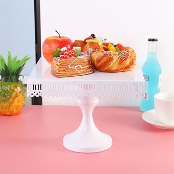 Visualización de la casilla blanca de la magdalena de la boda decoración de la torta de Navidad de encaje se alza 【L】-L 