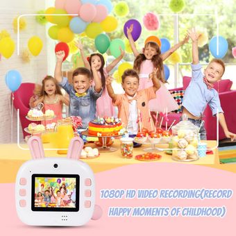  Cámara de impresión instantánea para niños, cámara de impresión  digital HD 1080 para niños con cero tinta, juego de bolígrafos de color y  tarjeta de memoria de 32 GB, regalos de