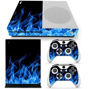 Xbox One S Skin Estampa Pegatina - Fuego Azul