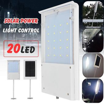 20 LED Sensor de energía solar Lámpara impermeable al aire libre Luz de seguridad de pared de calle 