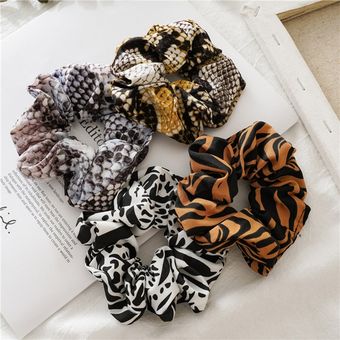 Bandas elásticas para el cabello con estampado de serpiente y leopardo coletero para atar el pelo bandas de goma accesorios para el cabello a la moda 