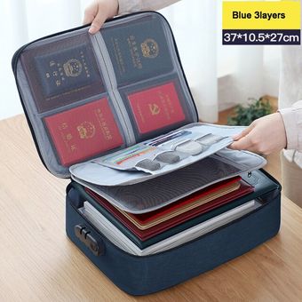 Large Capacity Multi_Layer Document Tickets Storage Bag Certificate File Organizer Case Home Travel 