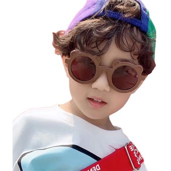 Gafas de sol con montura redonda para niños y niñas,lentes 