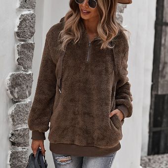Abrigo caliente suelto suelto color sólido suéter estilo casual abrigo de piel moda moda 