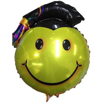 Globo Metalizadon Grado Graduaci n Cara Feliz 22cm