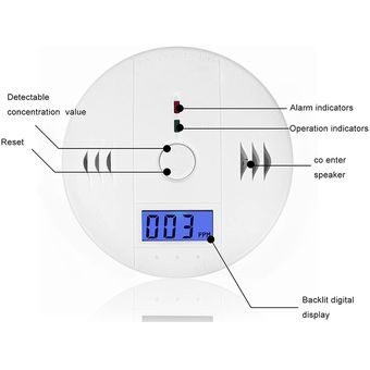 Detector de monóxido de carbono Detector de gas Pantalla digital Detec 