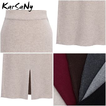 faldas de cintura alta de KarSaNy-Falda de tubo de punto para mujer faldas de cintura alta de KarSaNy-Falda de tubo de punto para mujer