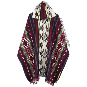 Ruana Poncho Hombre Caballero Tejida Liviana Urbana Premium Con Capota