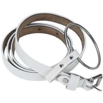 Cinturón de la cintura de las mujeres con anillo grande Cintura de cuero suave con hebilla con hebilla 