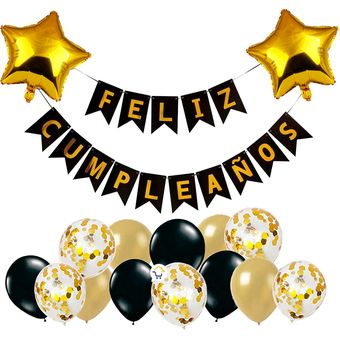 Kit decoración feliz cumpleaños globos y guirnalda letrero oe139 GENERICO