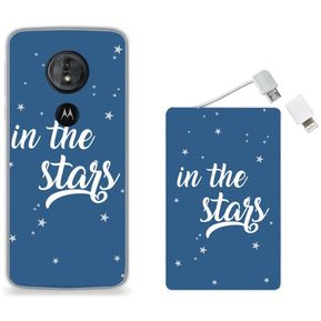 Funda y batería portátil para Moto G6 Play - The stars azul