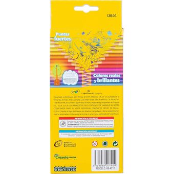 LAPICES DE COLORES CRAYOLA CM 12L DE MADERA 1 CAJA CON 12 PIEZAS