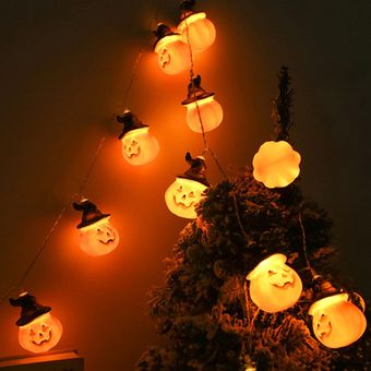 Batería LED Cuerda de luz Pumpkin Fantasma Linterna Partido Pumpkins Decoración Props 