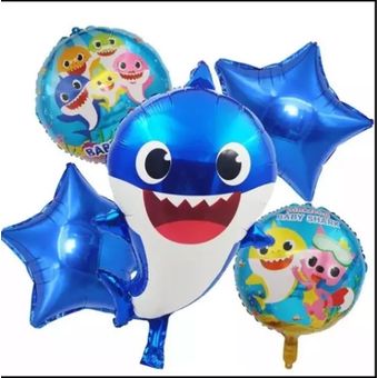 Combo Cumpleaños Kit Globos Baby Shark Decoración