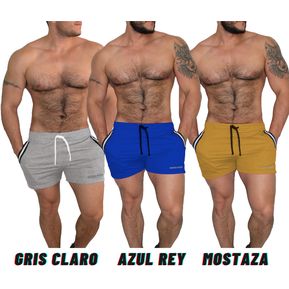 3 Unid Pantalonetas, Short Corto, Gym, Casual Hombre Slimfit