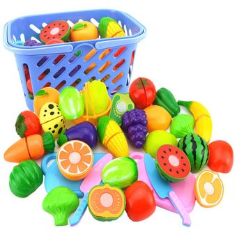 alimentos Juguete de los niños de frutas Juego de corte de papel reutilizable el juego de simulación de frutas hortalizas 